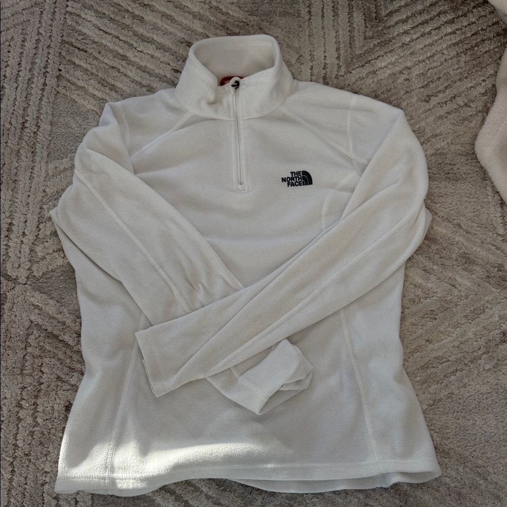 The North Face white micro Fleece Half-Zip Pullover